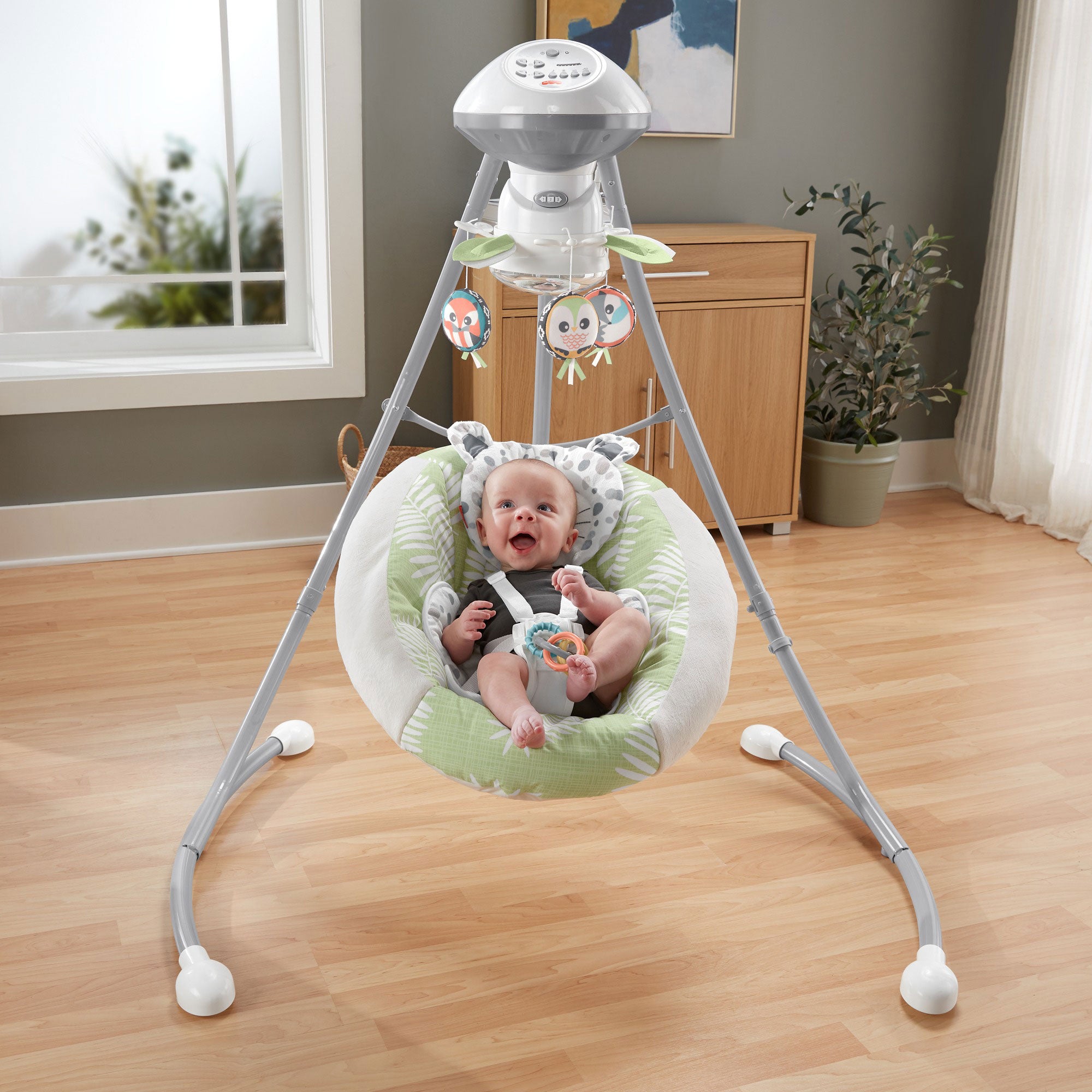 Fisher-Price Snow Leopard Baby Dual Motion Swing with Sounds & Motorized Mobile - VMInnovations