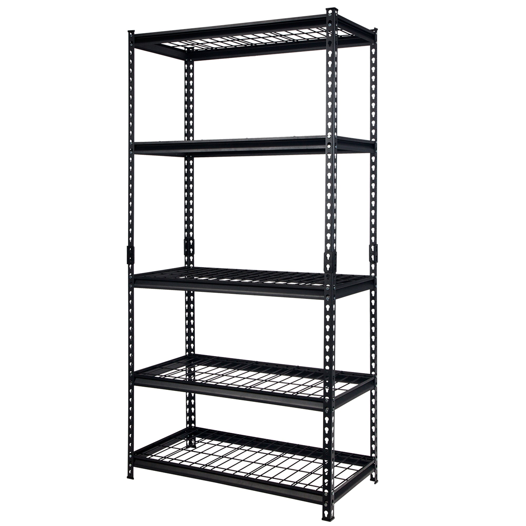 Pachira 36"Wx72"H 5 Shelf Steel Shelving for Home & Office , Black (Used) - VMInnovations
