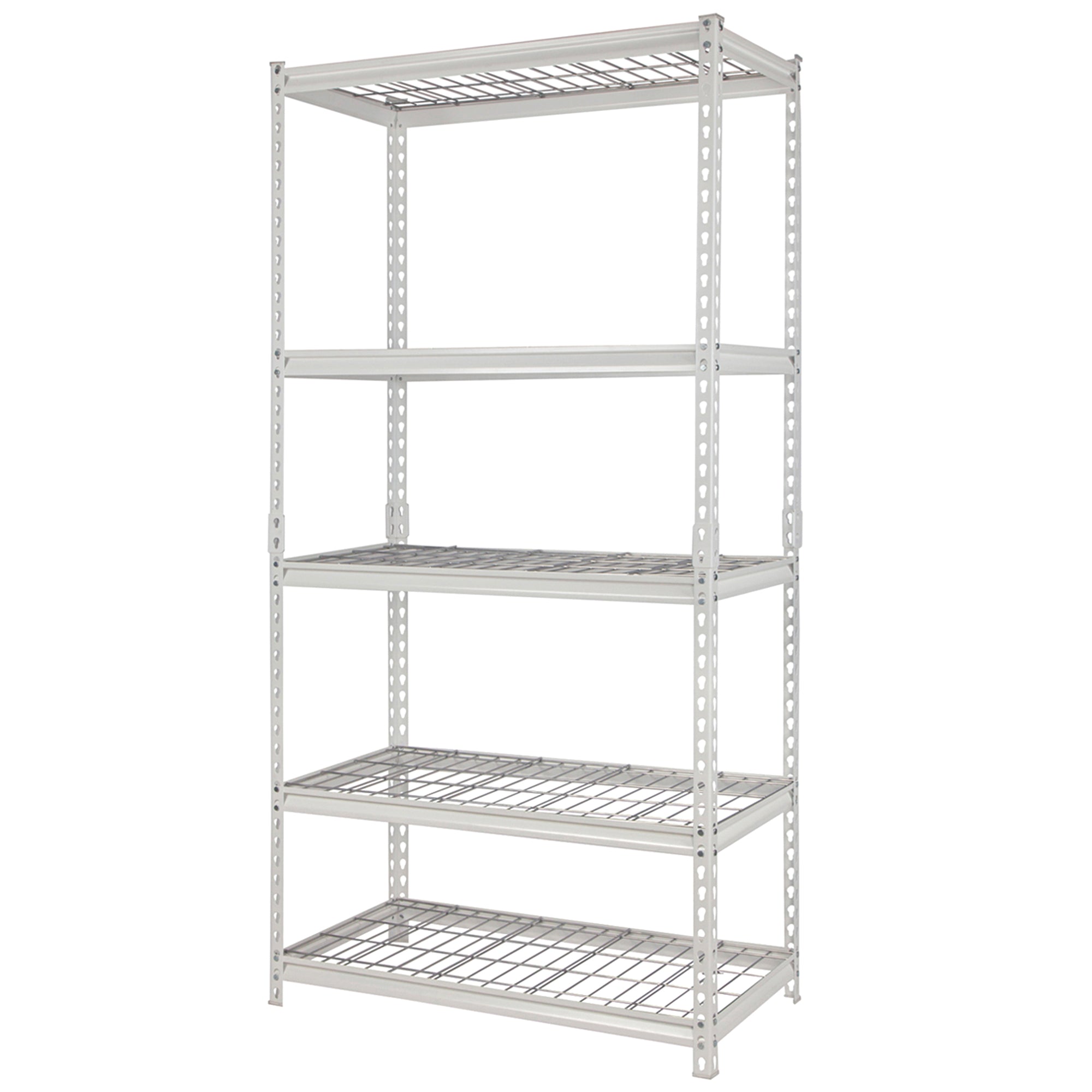 Pachira 36"W x 72"H 5 Shelf Steel Shelving for Organizing, White (Open Box) - VMInnovations