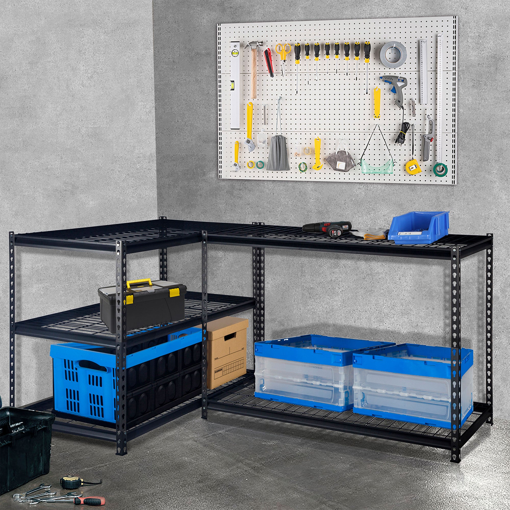 Pachira 60"W x 72"H 5 Steel Shelving for Home & Office Organizing, Black (Used) - VMInnovations