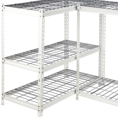 Pachira 60"W x 72"H 5 Shelf Steel Shelving for Home and Office Organizing, White