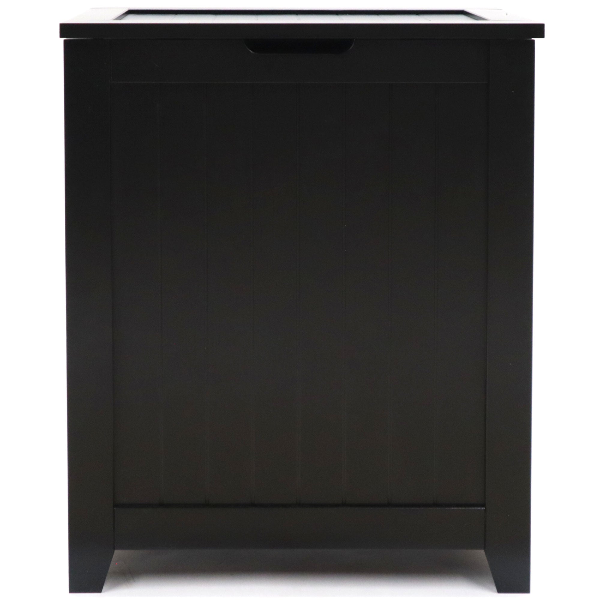 Redmon Country Wainscot Style Clothes Hamper, Basket with Lid, Black(Open Box) - VMInnovations