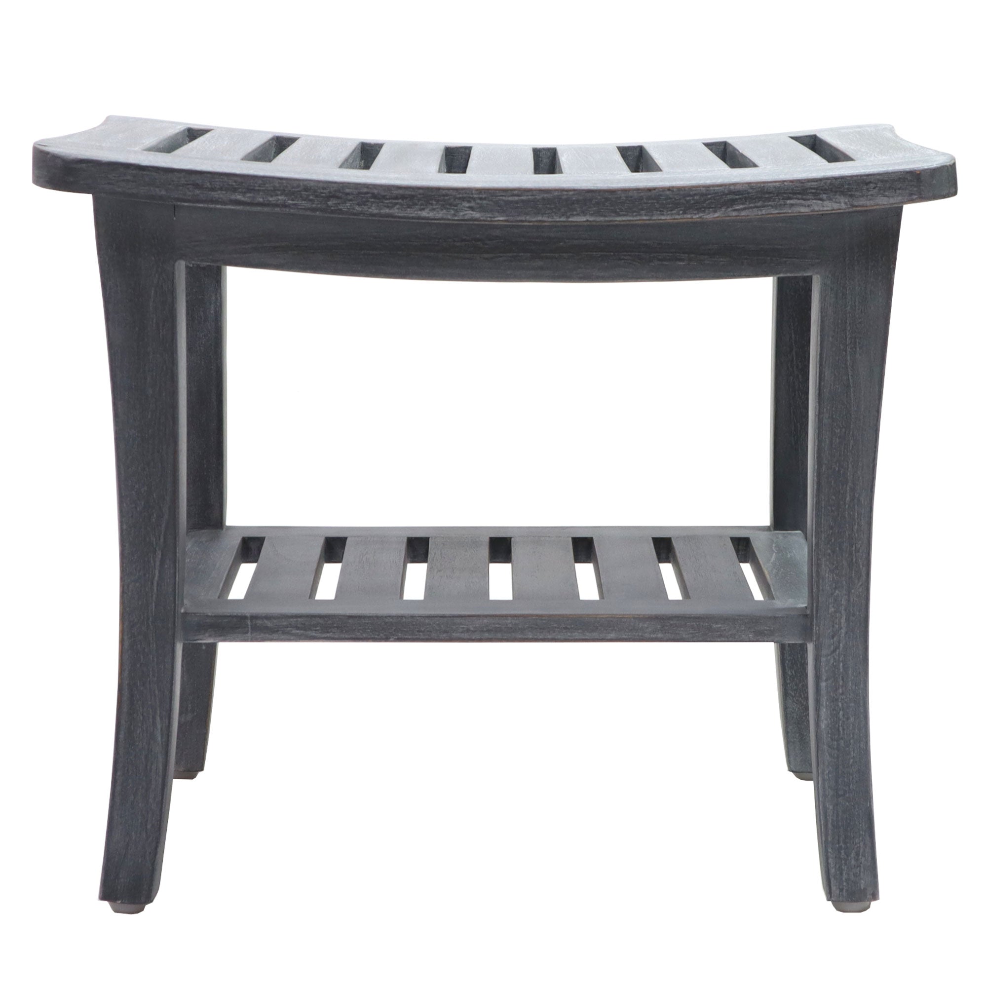 20'' x 13.5'' x 17.5'' Contemporary Teak Wooden Bench, Weathered Gray (Open Box) - VMInnovations