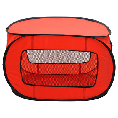 Redmon Medium Foldable Lightweight Portable Pop Up Dog Pet Travel Crate, Red