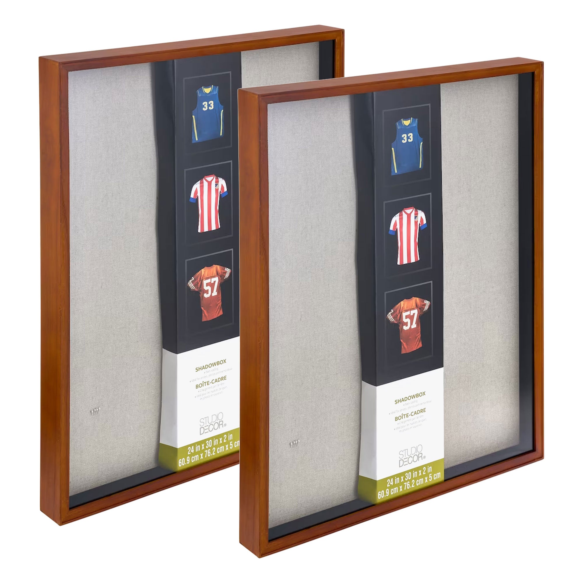 Studio Decor 24"x30" Large Easy Back Loading Shadow Box Frame, Walnut(2pk)(Used) - VMInnovations