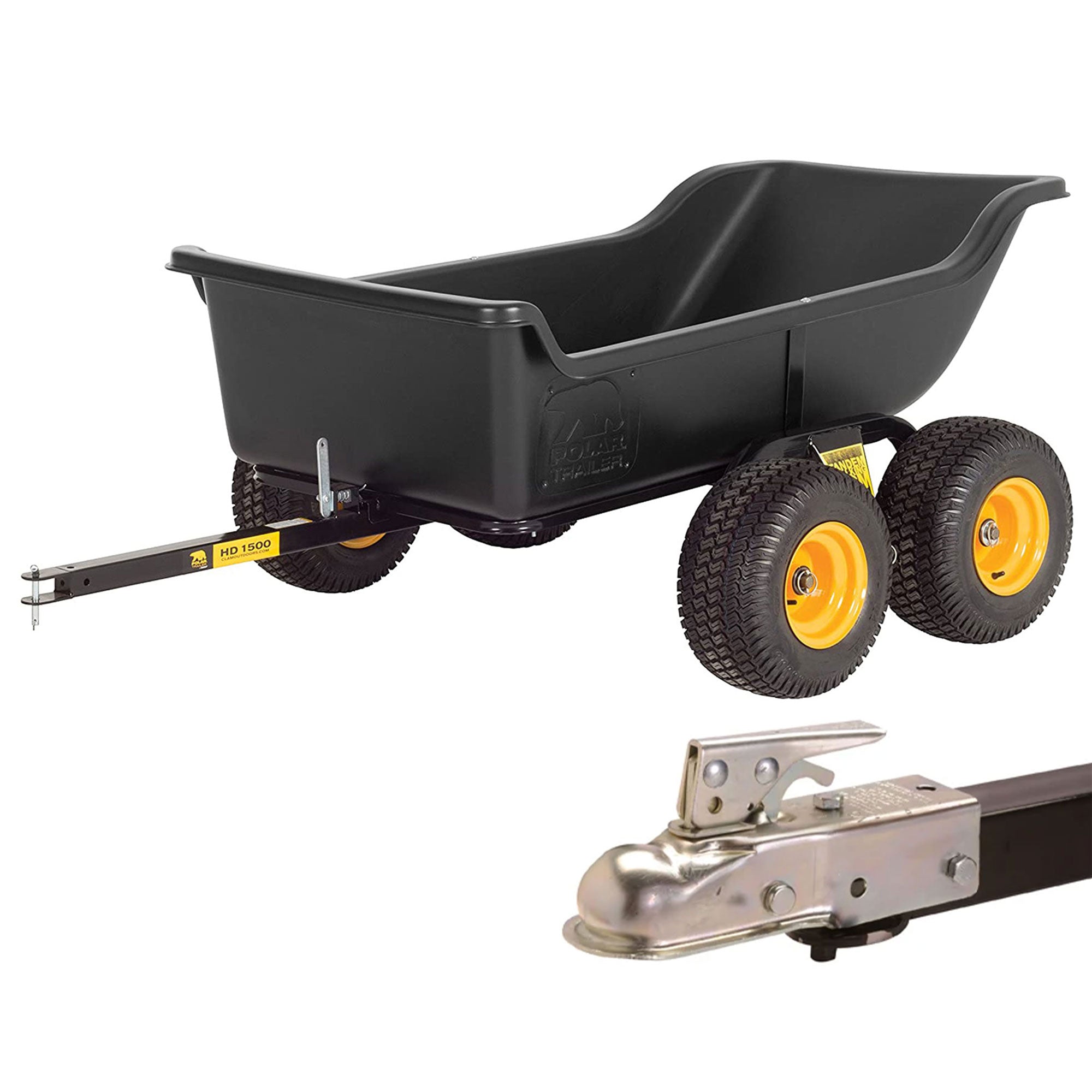 Polar Trailer 2" Coupler Kit with HD 1500TA Steel Tandem Axle Hauling Trailer