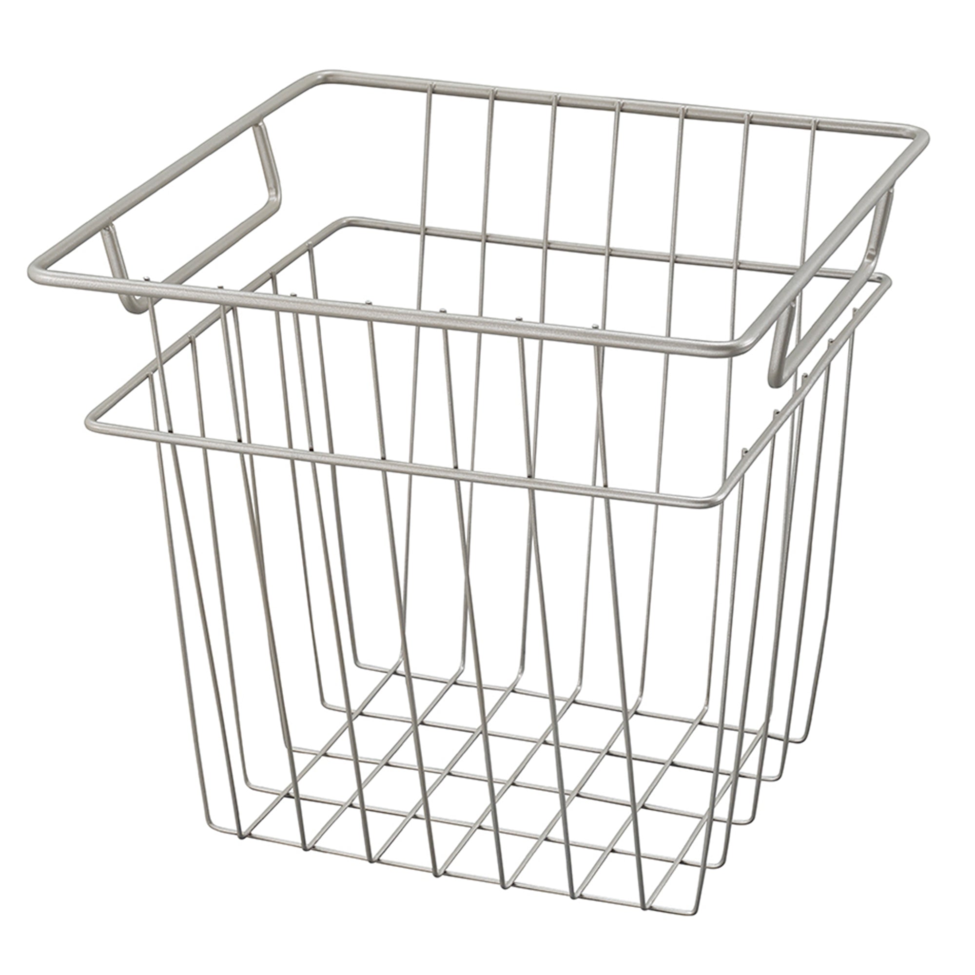 ClosetMaid Cubeicals 10.7"W x 10.2"H Steel Wire Storage Bin w/Handles, Nickel - VMInnovations