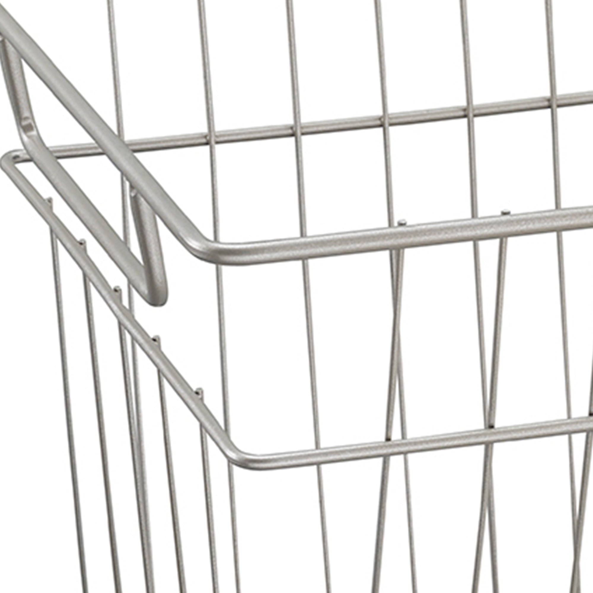 ClosetMaid Cubeicals 10.7"W x 10.2"H Steel Wire Storage Bin w/Handles, Nickel - VMInnovations