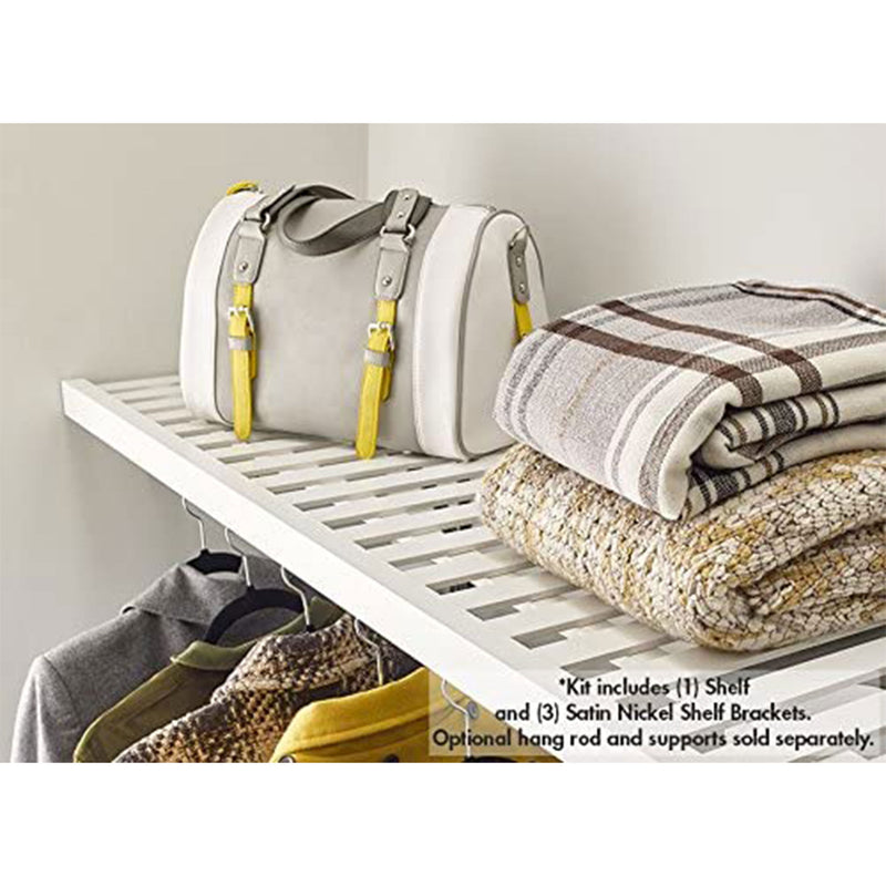 ClosetMaid Ventilated 48 x 12" Home Storage Versatile Closet Shelf Unit, White