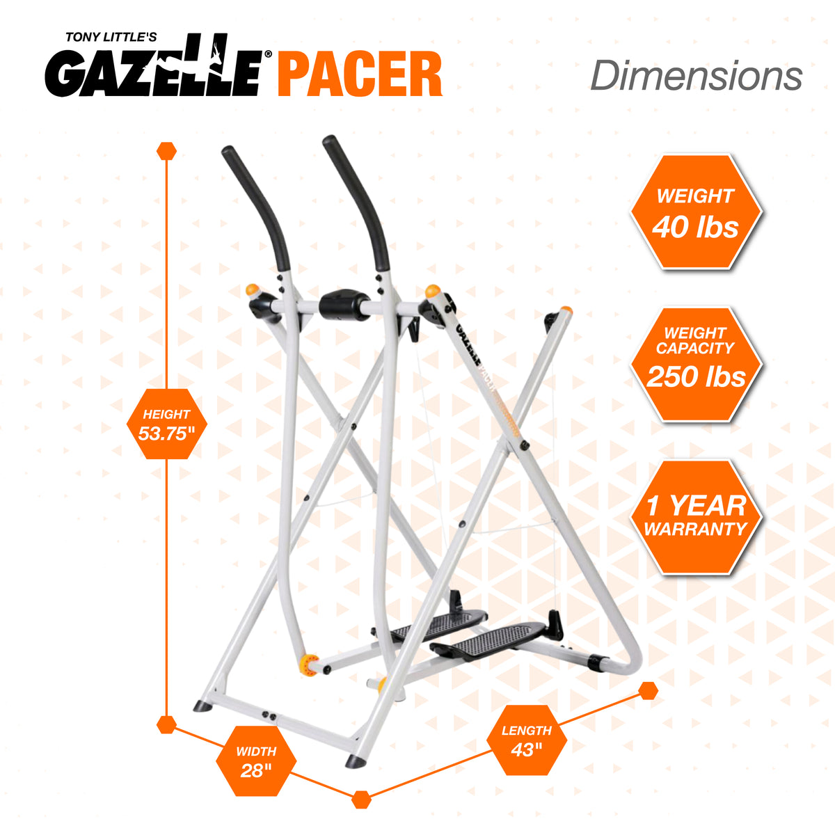 Gazelle Tony Total Body Fitness Workout Exercise Elliptical Glider(Open Box)