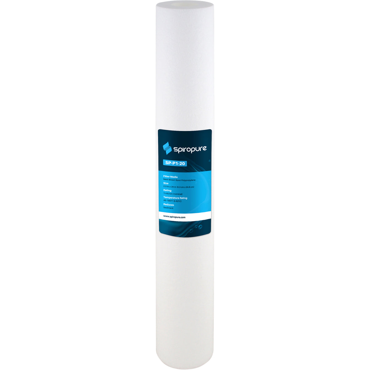 SpiroPure 20 x 2.5 Inch 1 Micron Melt-Blown Polypropylene Water Filter (20 Pack)
