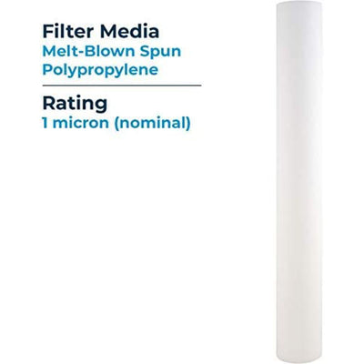 20 x 2.5" 1 Micron Melt-Blown Polypropylene Water Filter (20 Pack) (Open Box)