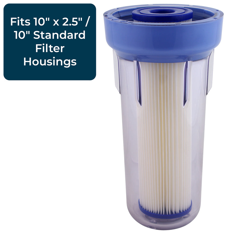 SpiroPure 10x2.5" Pleated Polyester Water Filter Cartridge, 30 Micron (24 Pack)