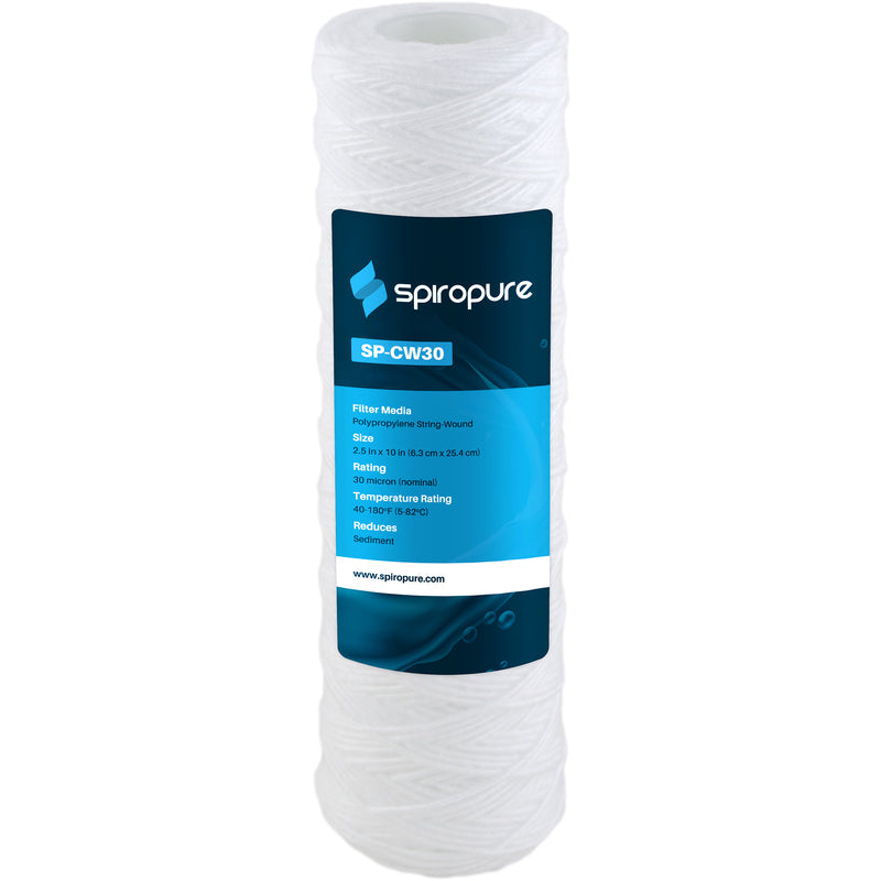SpiroPure 10 x 2.5"  Polypropylene Water Filter, 30 Micron(24Pk)(Open Box)