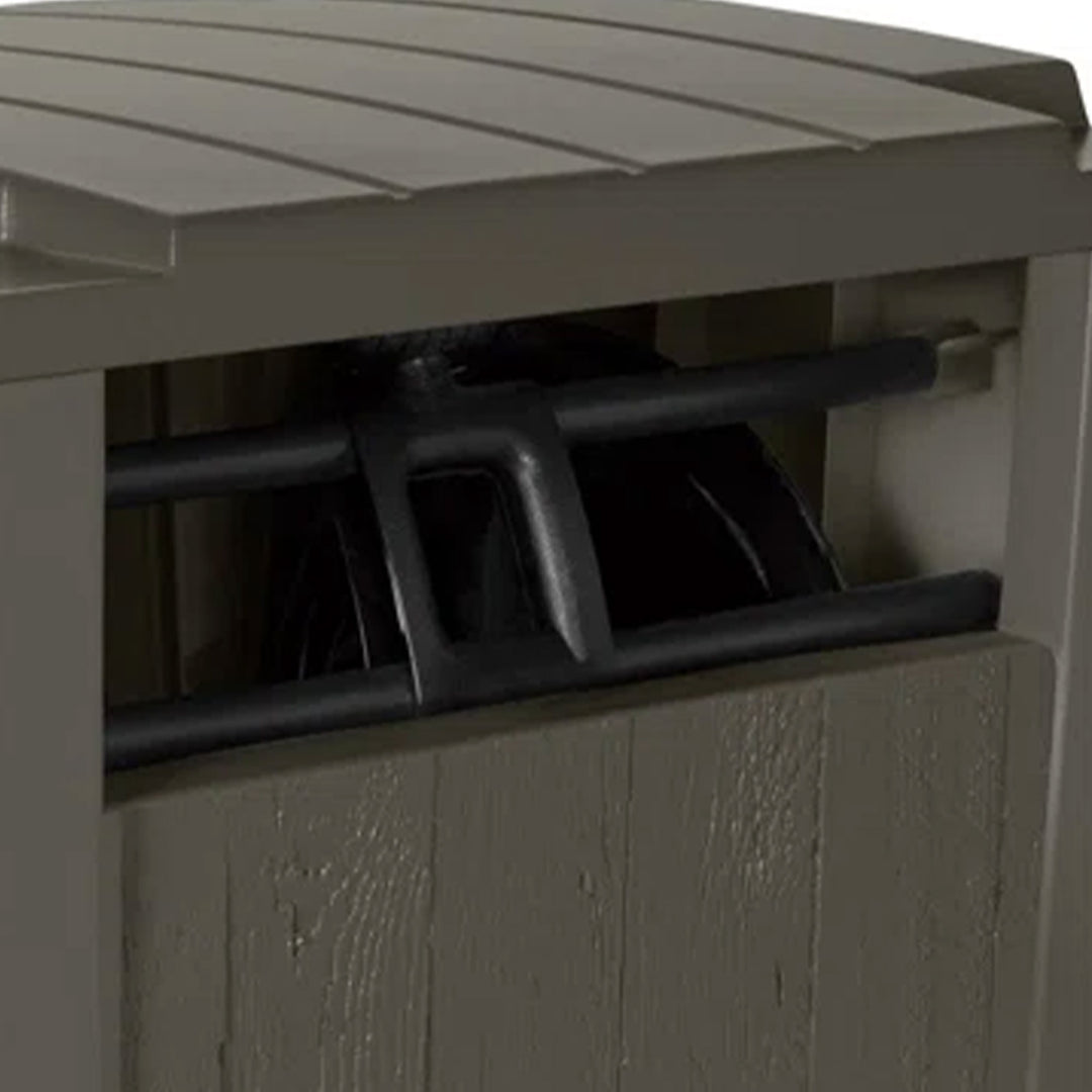 Suncast Farmington Hideaway Outdoor Garden Hose Storage Pot Container, Stoney - VMInnovations