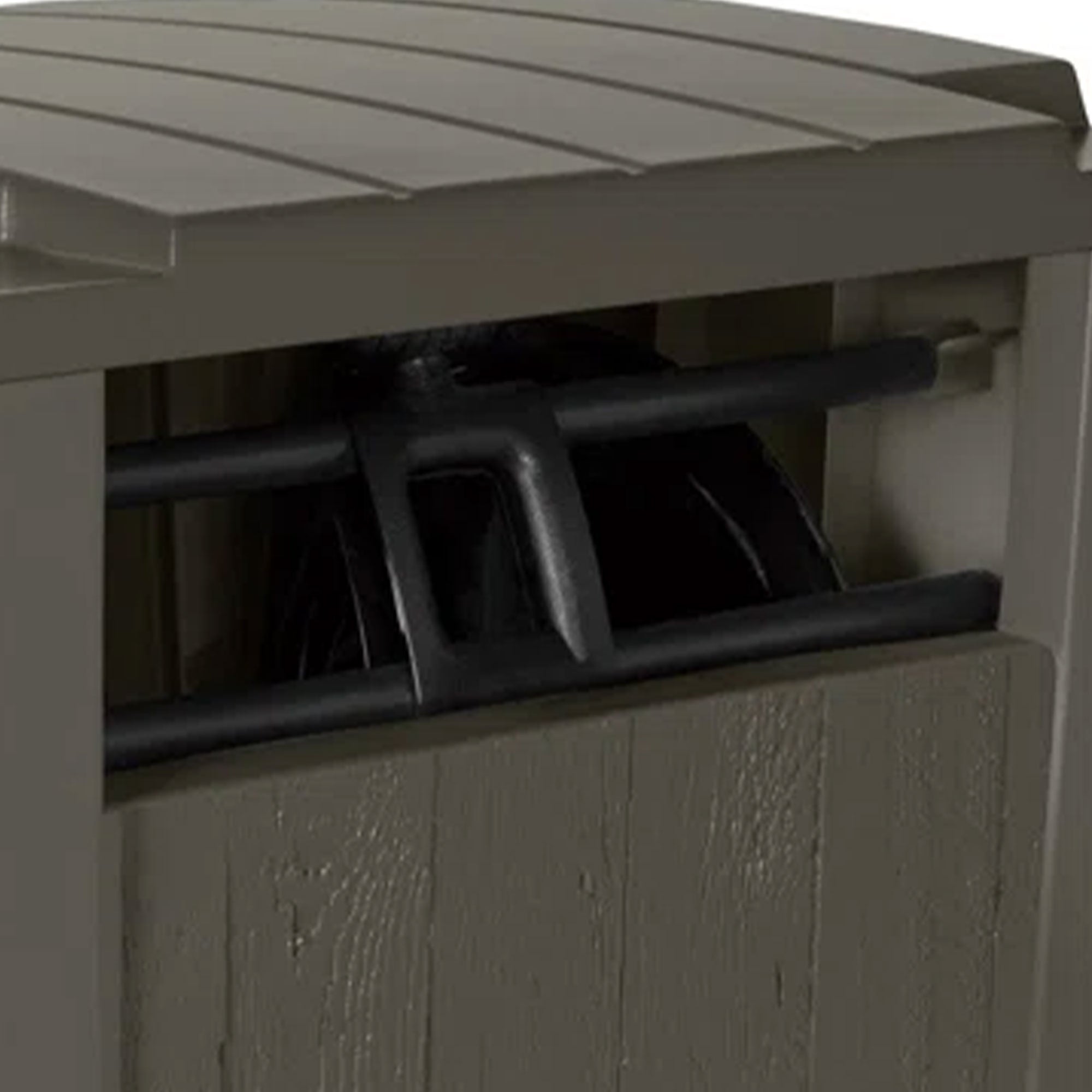 Suncast Farmington Hideaway Outdoor Garden Hose Storage Pot Container, Stoney - VMInnovations