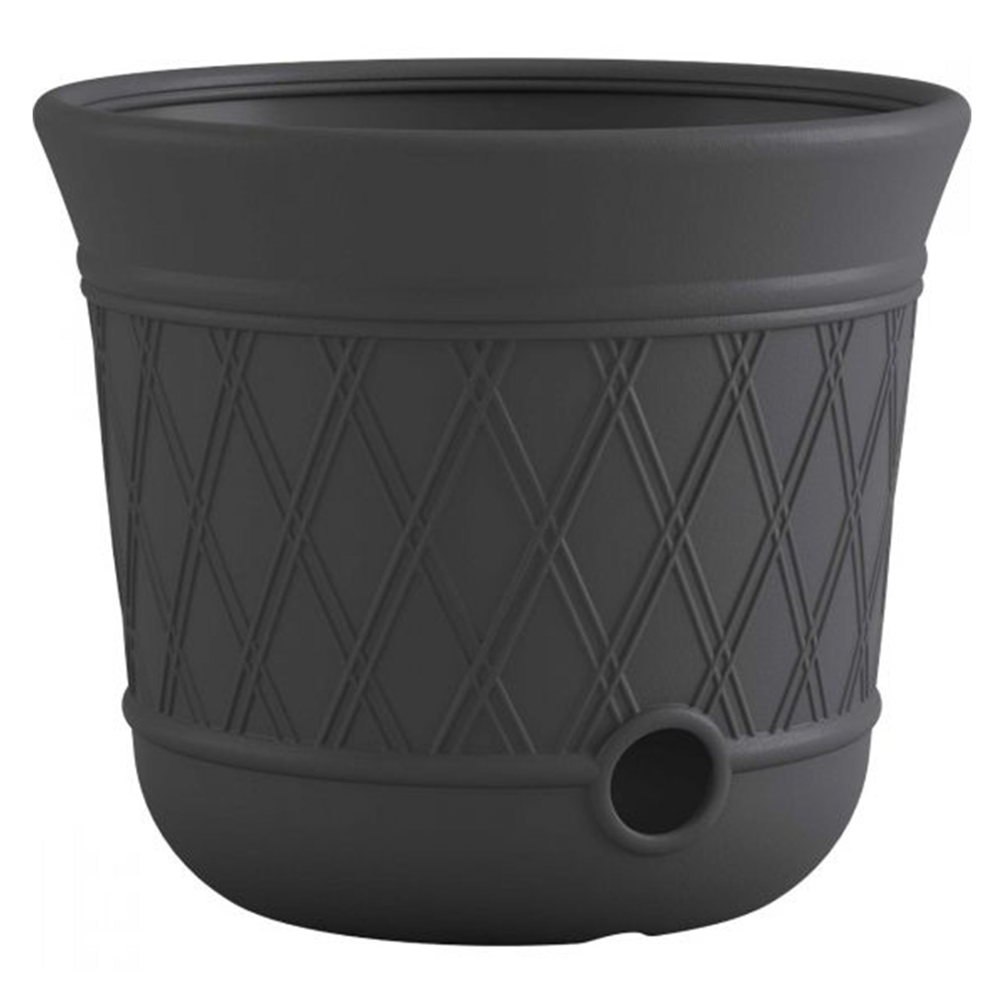 Suncast 14 x 12" Resin Decorative Hideaway Outdoor Garden Hose Storage Pot, Gray - VMInnovations
