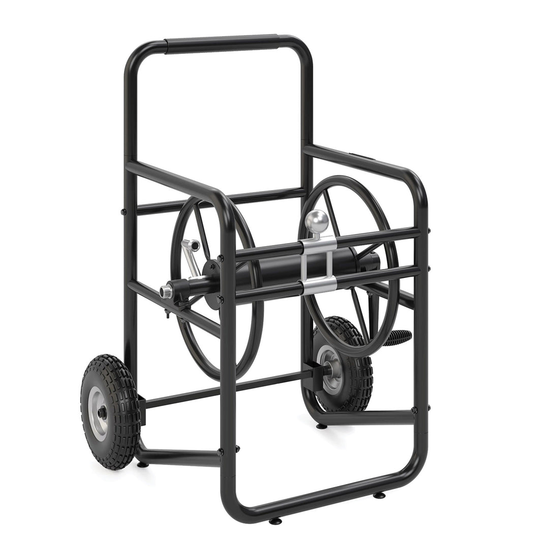 Suncast Professional Portable 200 Foot Garden Hose Reel Cart with Wheels, Black - VMInnovations