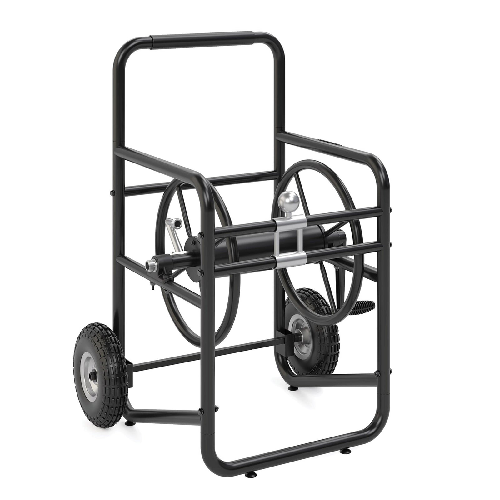 Suncast Professional Portable 200 Foot Garden Hose Reel Cart with Wheels, Black - VMInnovations