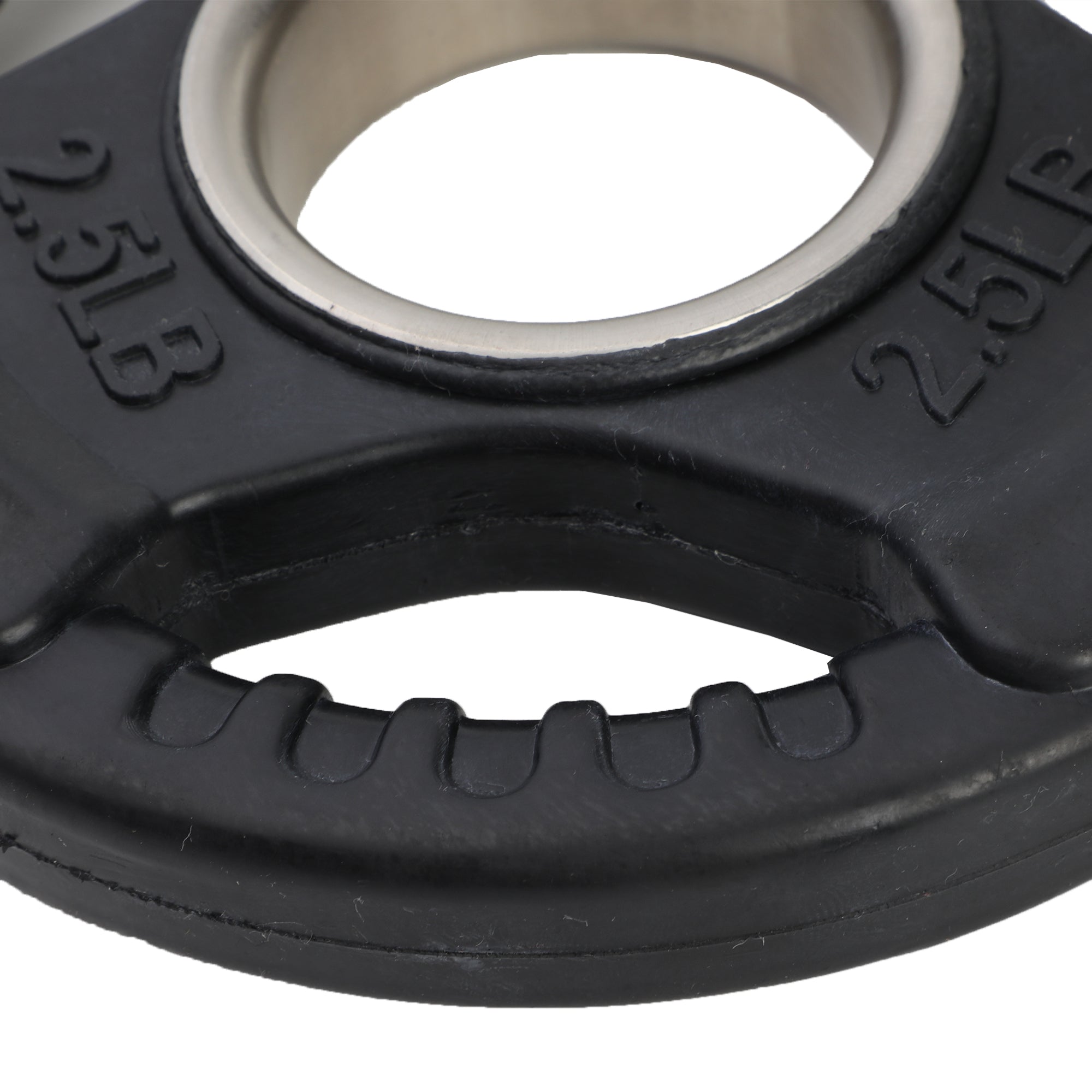 HolaHatha 2.5lb Olympic Rubber Coated Plate w/Tri Grip Handle, Black (Open Box) - VMInnovations