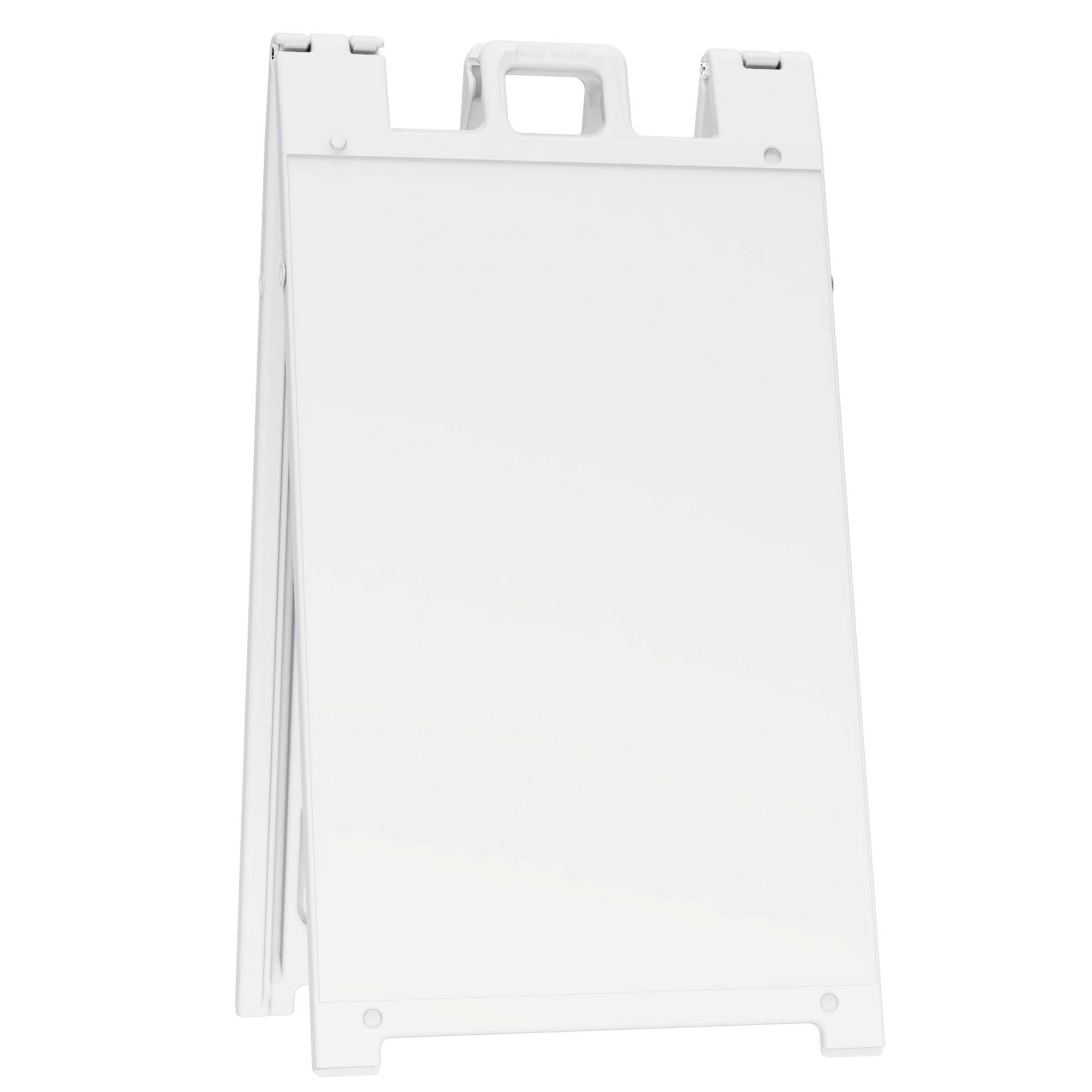 Plasticade Signicade Folding Sidewalk Double Sided Sign Stand, White (3 Pack)