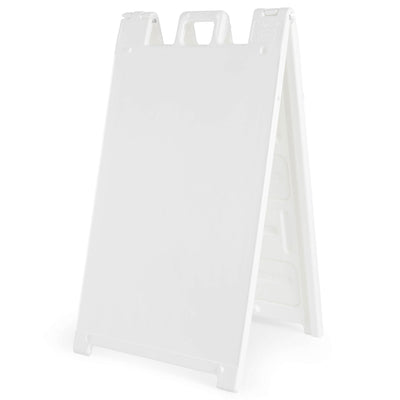 Plasticade Signicade Folding Sidewalk Double Sided Sign Stand, White (3 Pack)