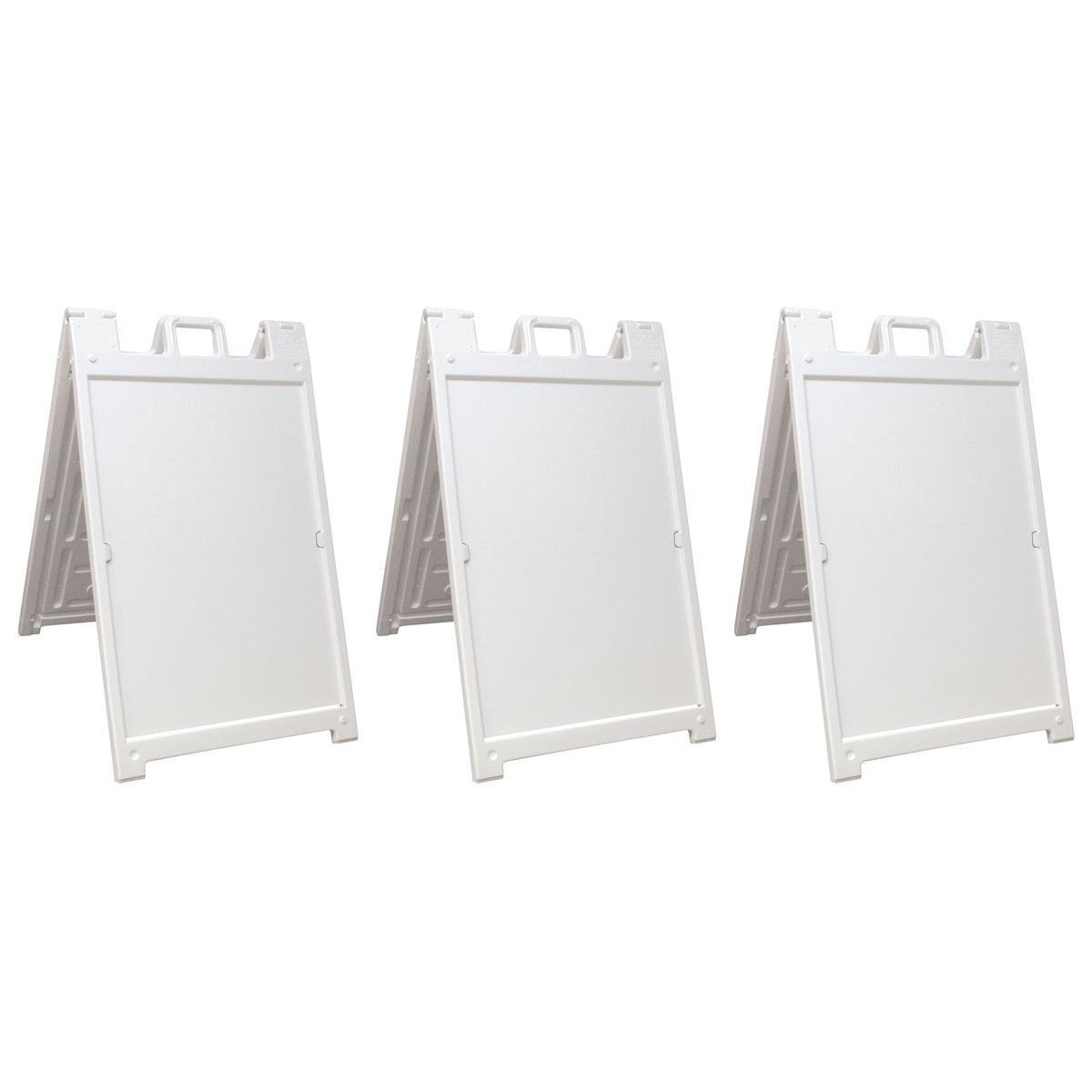 Plasticade Deluxe Signicade Folding Double Sided Sign Stand, White (3 Pack)