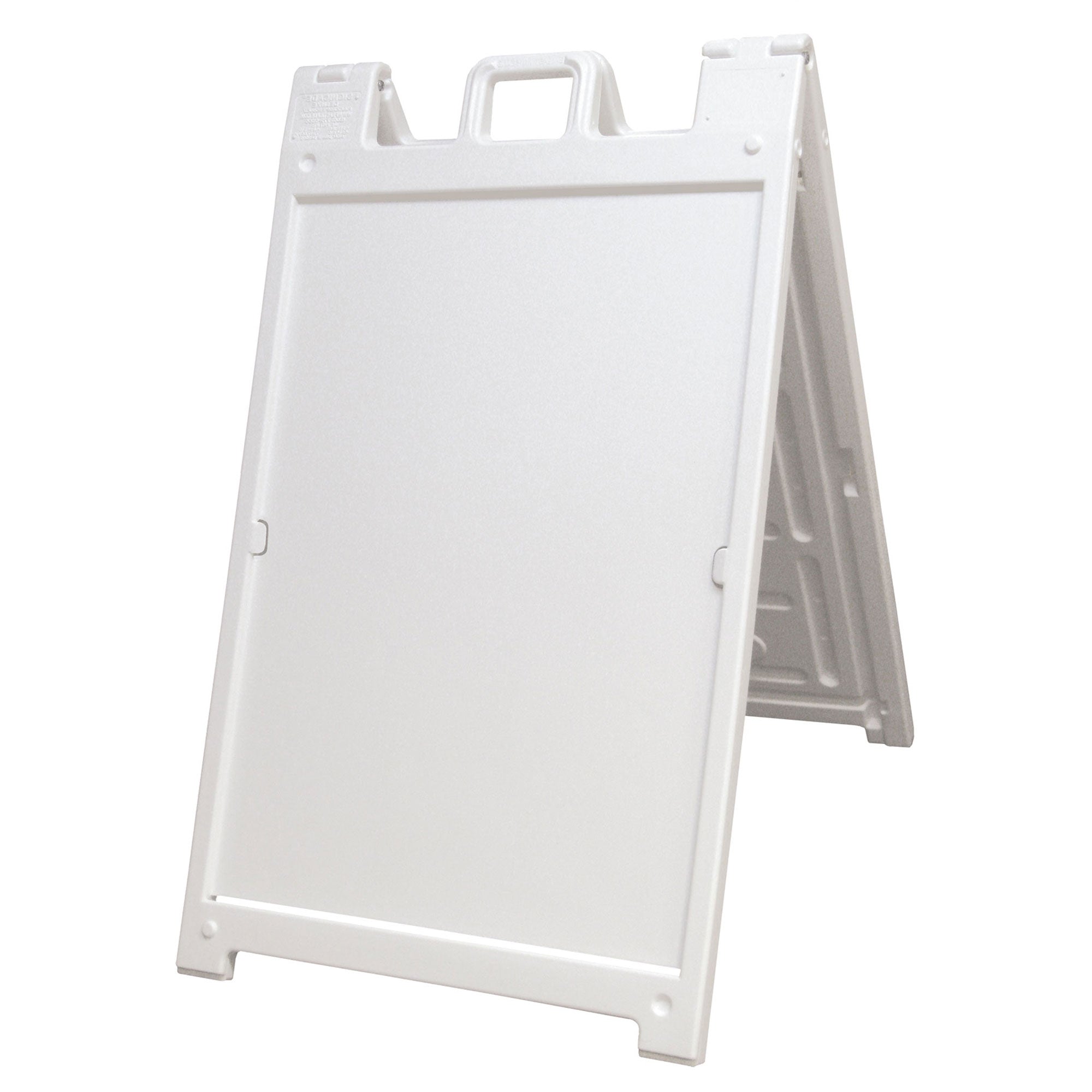 Plasticade Deluxe Signicade Folding Double Sided Sign Stand, White (3 Pack) - VMInnovations
