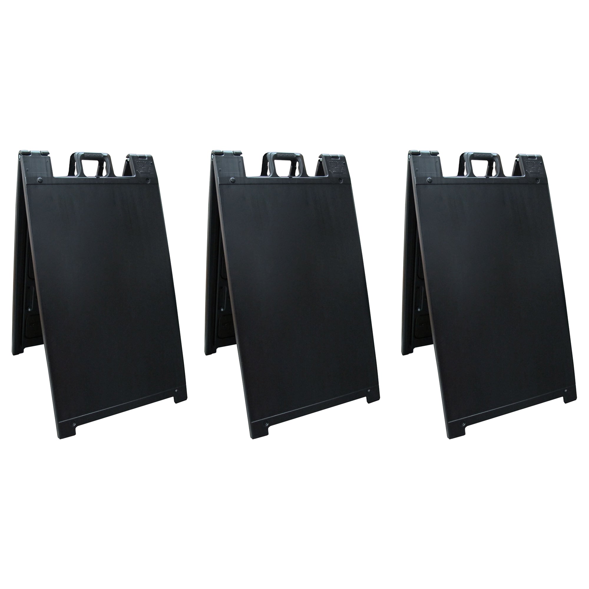 Plasticade Signicade Folding Sidewalk Double Sided Sign Stand, Black (3 Pack) - VMInnovations