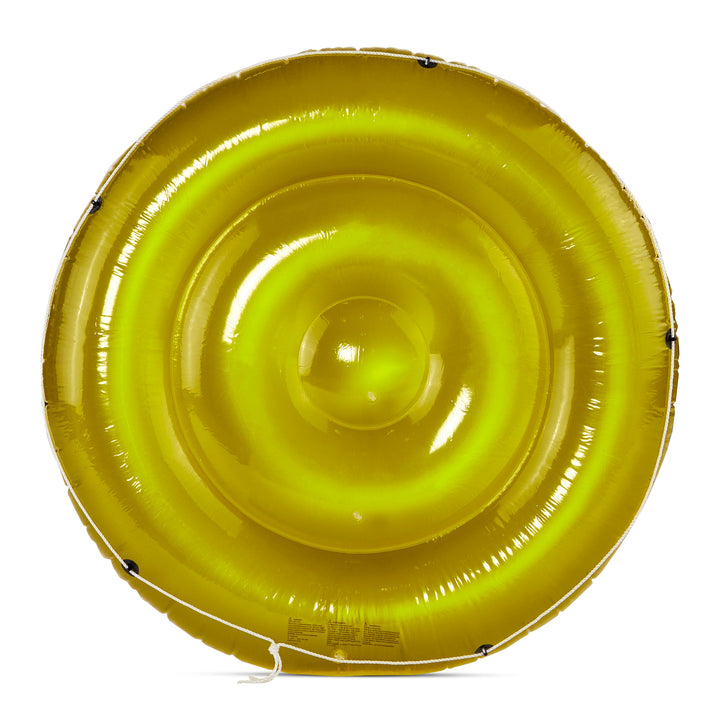 Swimline 72 Inch Swimming Pool Inflatable Sun Tan Lounger Island Float, Yellow - VMInnovations