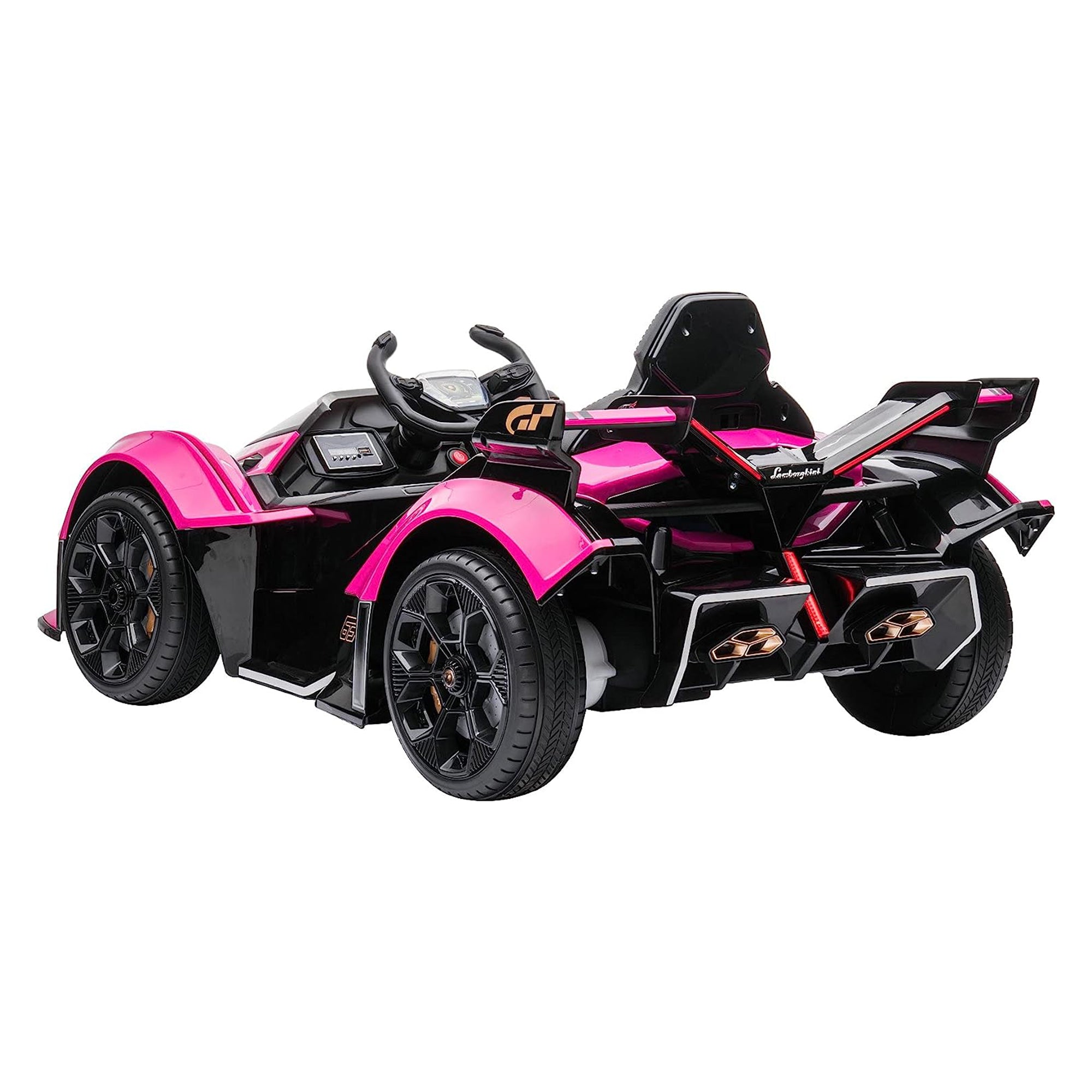 Dakott Lamborghini Gran Turismo V12 Battery Power Ride On Toy, Pink (For Parts) - VMInnovations