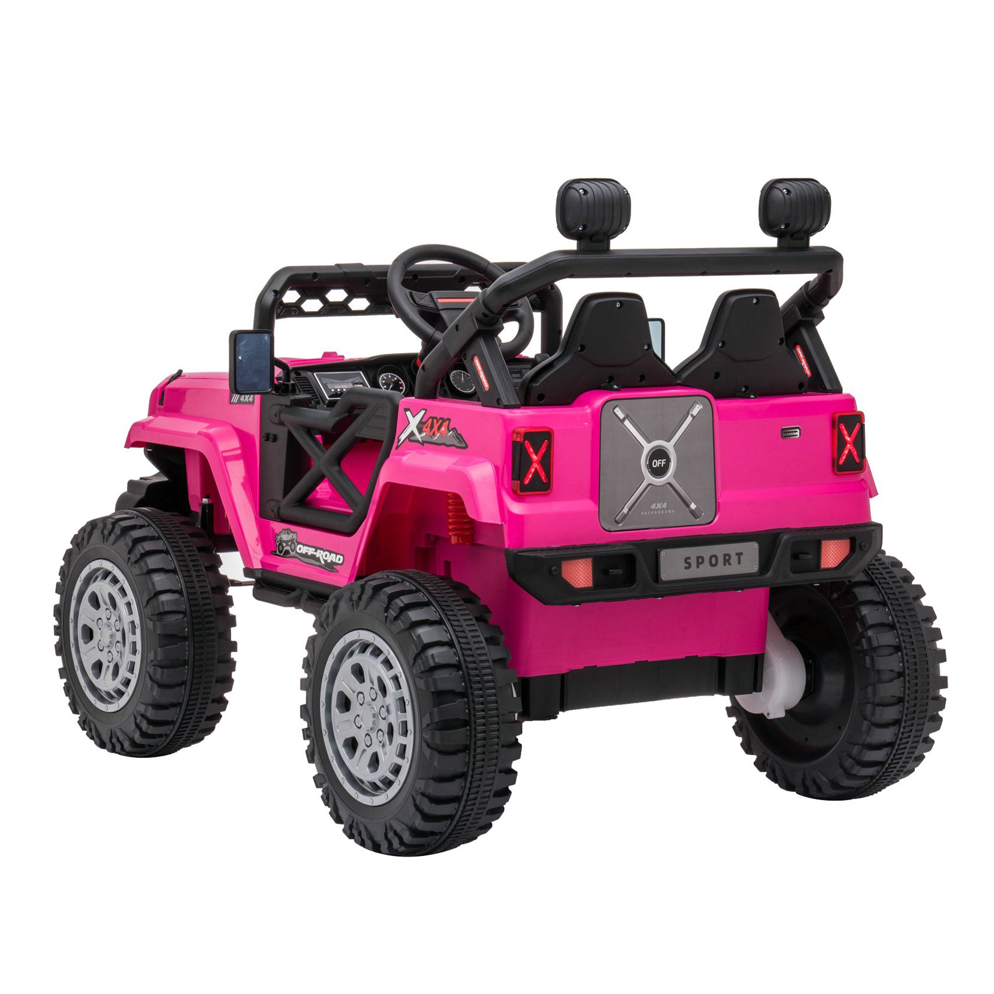 DAKOTT 12V Ride On Truck Electric Off Road Car w/Remote Control for Kids, Pink - VMInnovations