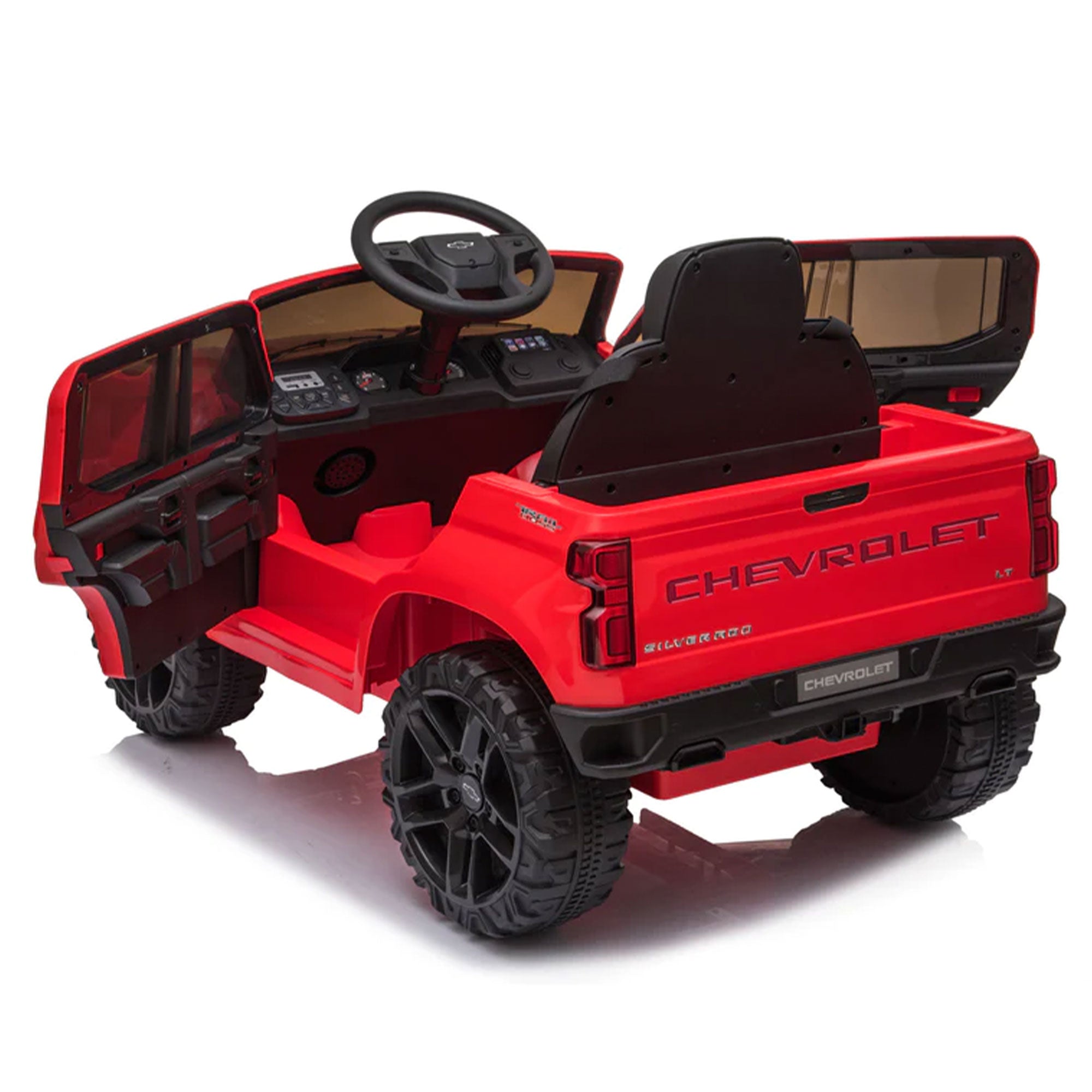 Dakott Chevy Silverado 4x4 Big Wheels Trail Boss Monster Truck, Red (Open Box) - VMInnovations