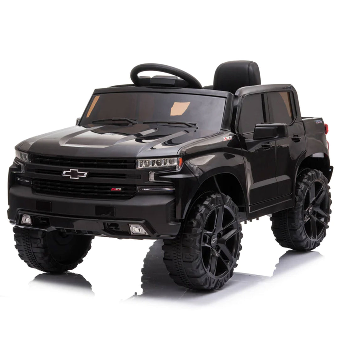 Dakott Chevy Silverado 4 x 4 Big Wheels Trail Boss Ride On Monster Truck, Black - VMInnovations