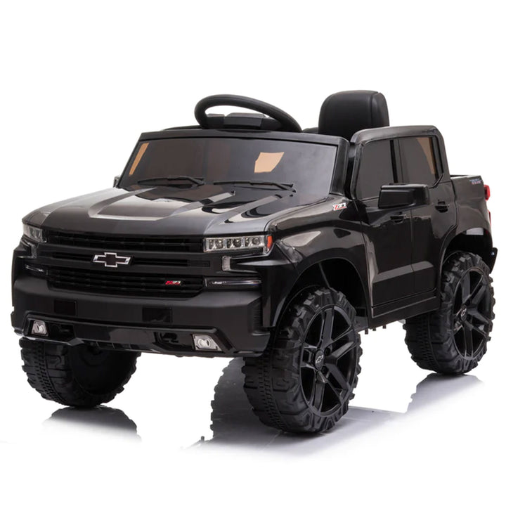 Dakott Chevy Silverado 4 x 4 Big Wheels Trail Boss Ride On Monster Truck, Black - VMInnovations