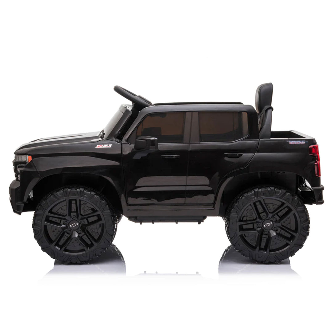 Dakott Chevy Silverado 4 x 4 Big Wheels Trail Boss Ride On Monster Truck, Black - VMInnovations