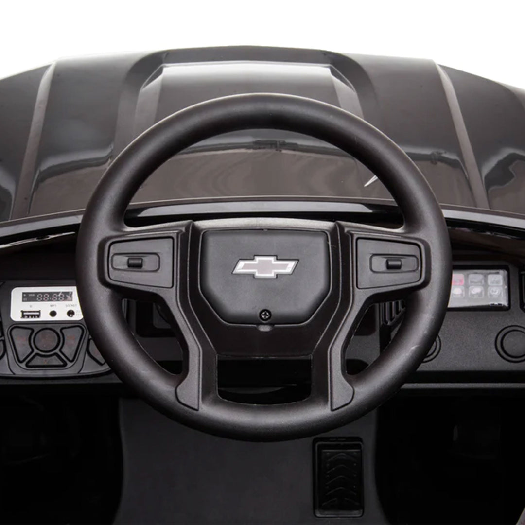 Dakott Chevy Silverado 4 x 4 Big Wheels Trail Boss Ride On Monster Truck, Black - VMInnovations
