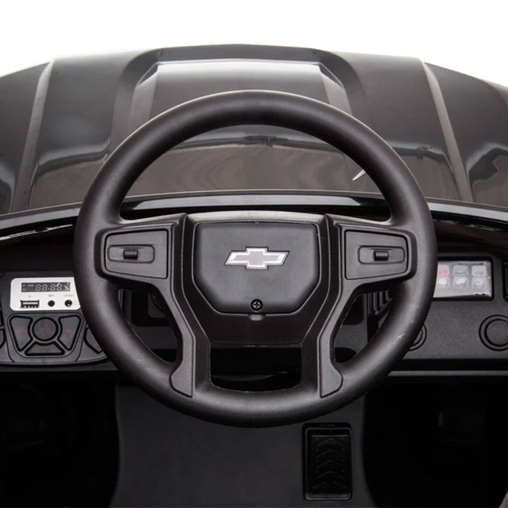 Dakott Chevy Silverado 4 x 4 Big Wheels Trail Boss Ride On Monster Truck, Black - VMInnovations