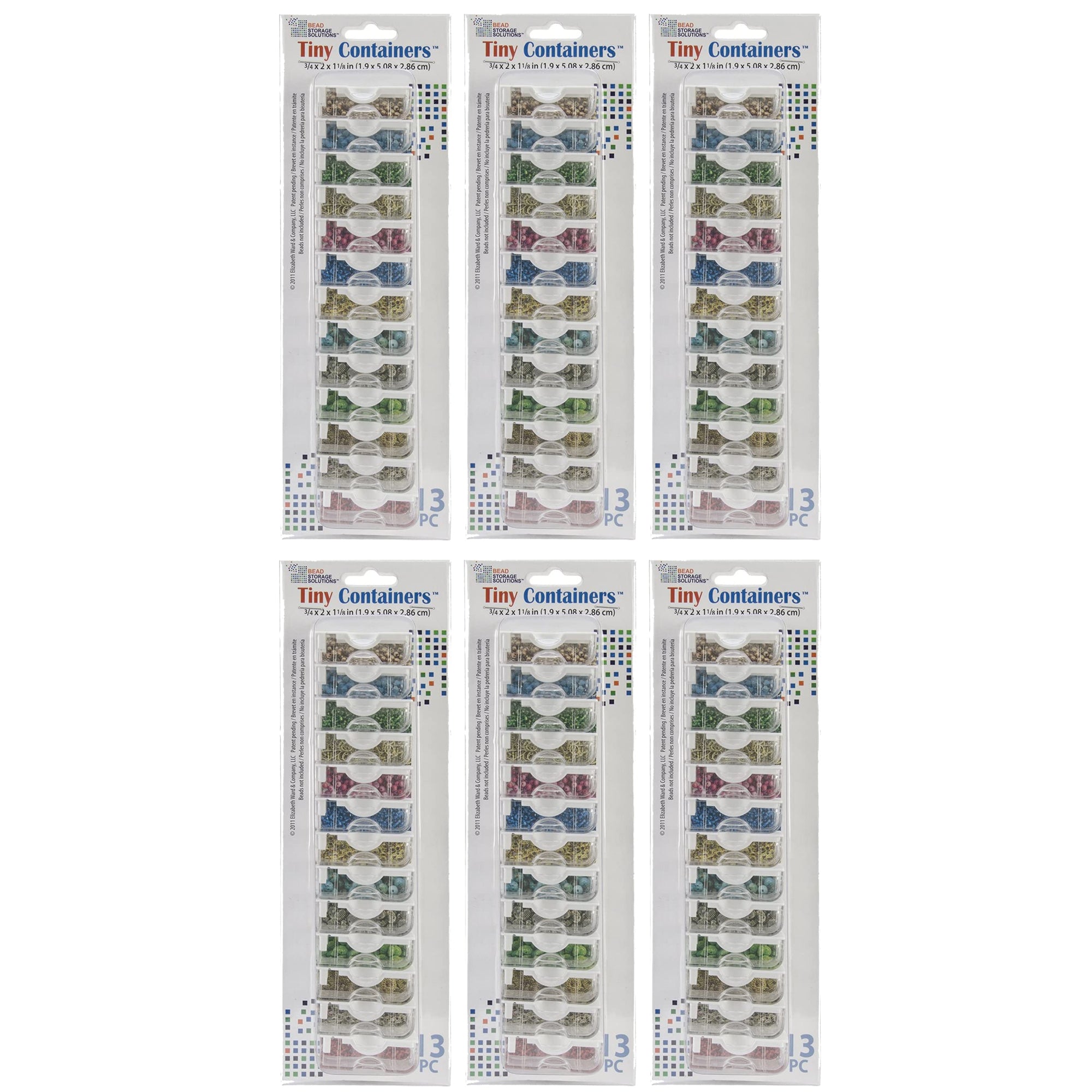 Elizabeth Ward Bead Storage Solutions 13 Piece Craft Storage Containers (6 Pack) - VMInnovations