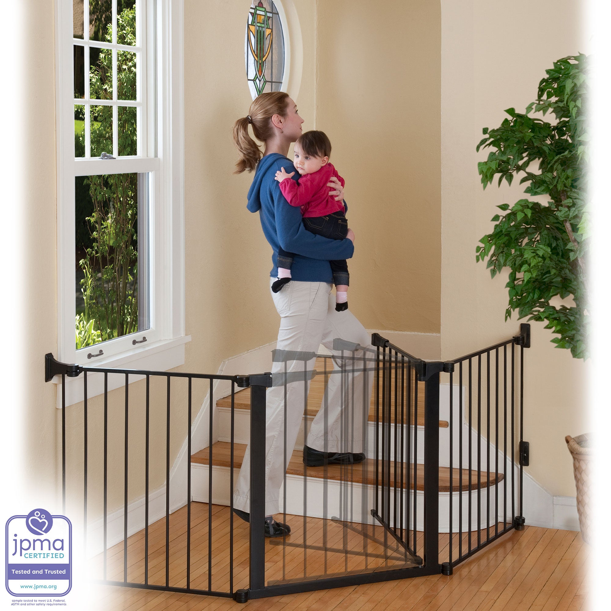KidCo 30 Inch Door Mounted Magnet Locking Baby Safety Gate, Black (Used) - VMInnovations