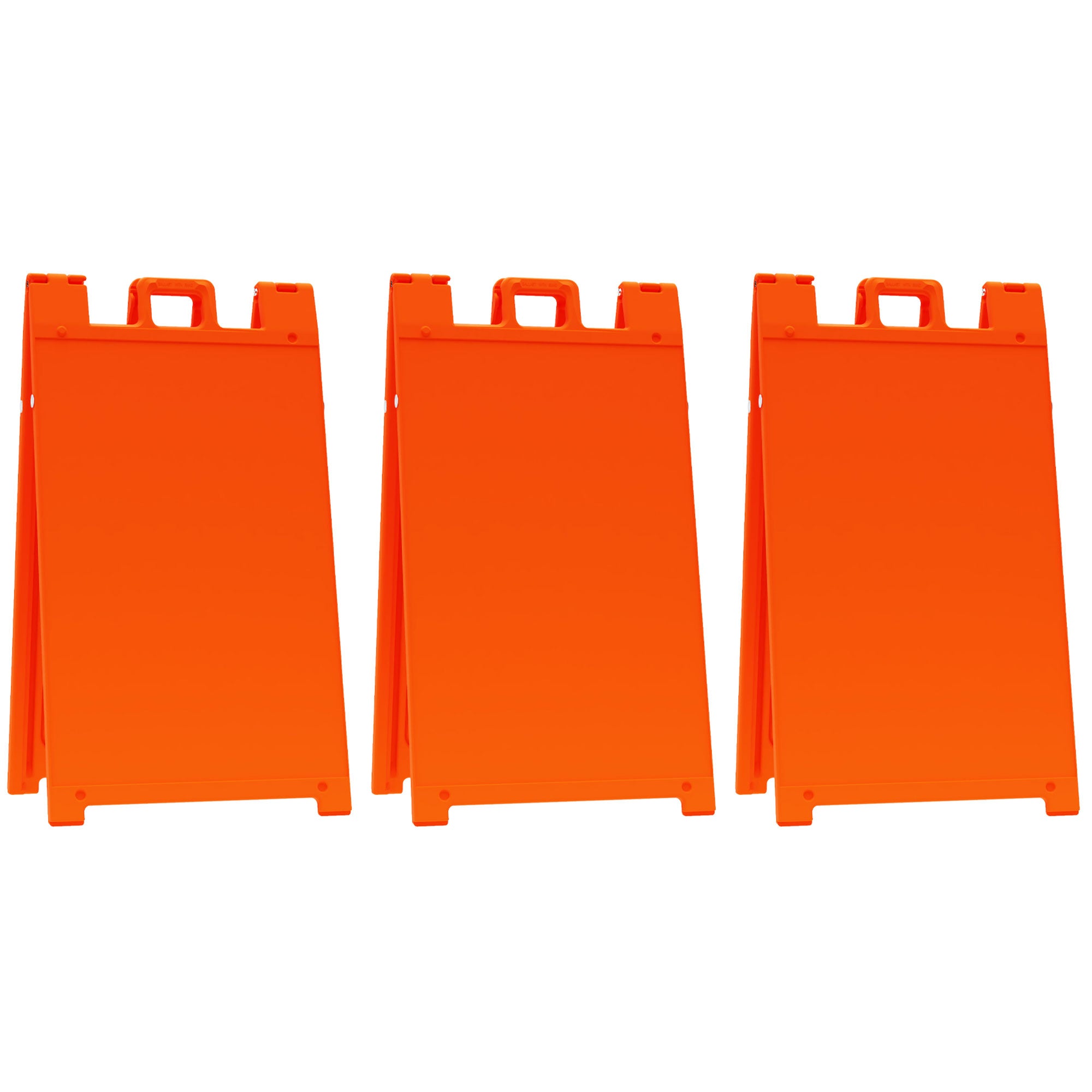 Plasticade Signicade A-Frame Portable Folding Sidewalk Sign, Orange (3 Pack)