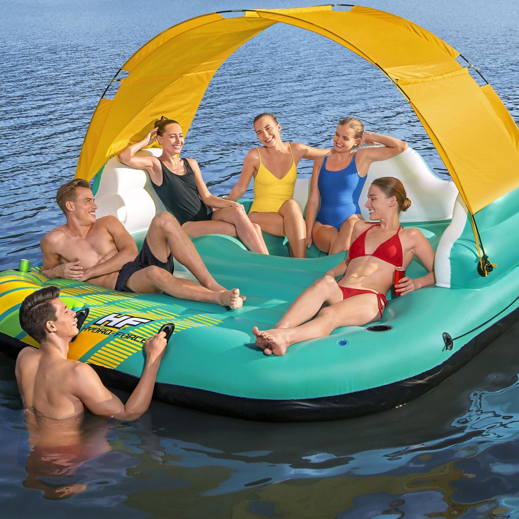 Intex Inflatable Splash N Chill Lounger & Bestway HydroForce Floating Water Raft