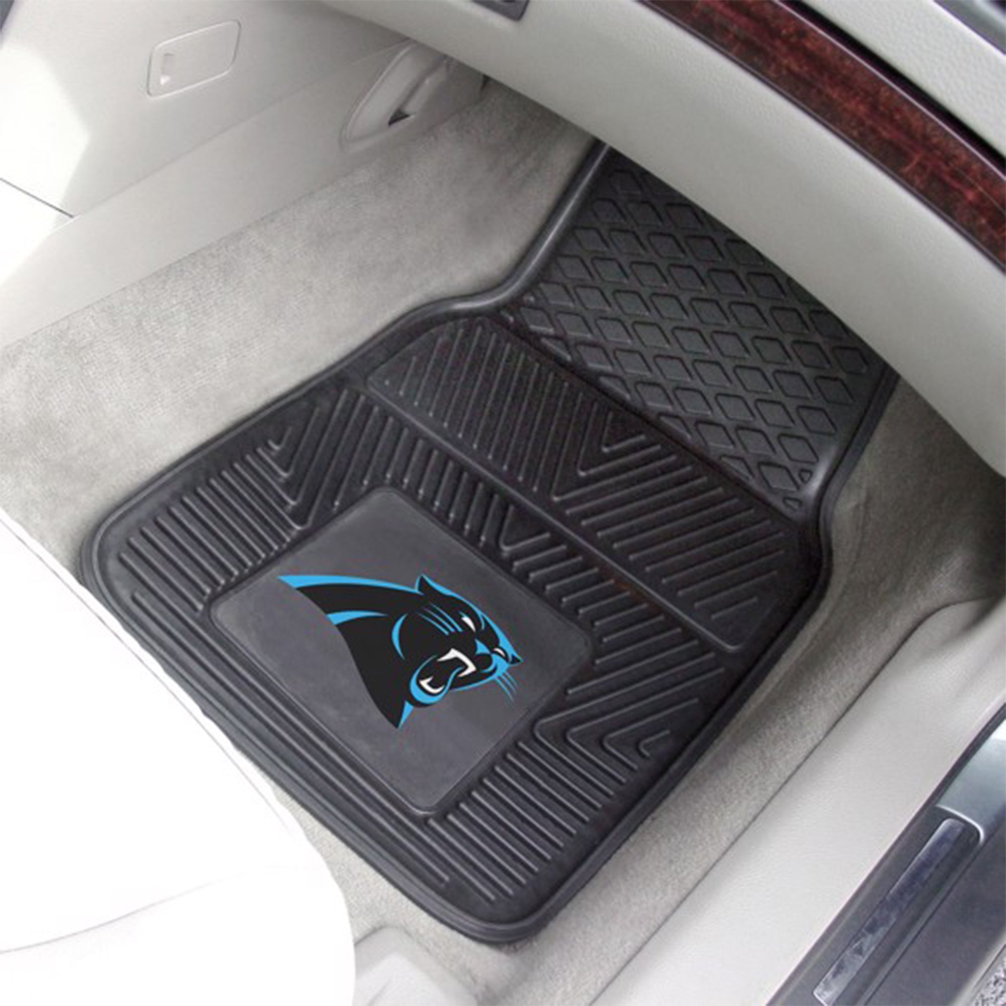 Fanmats 27"x17" Vinyl Front Car Floor Mat 2Pc Set, NFL Carolina Panthers (Used) - VMInnovations