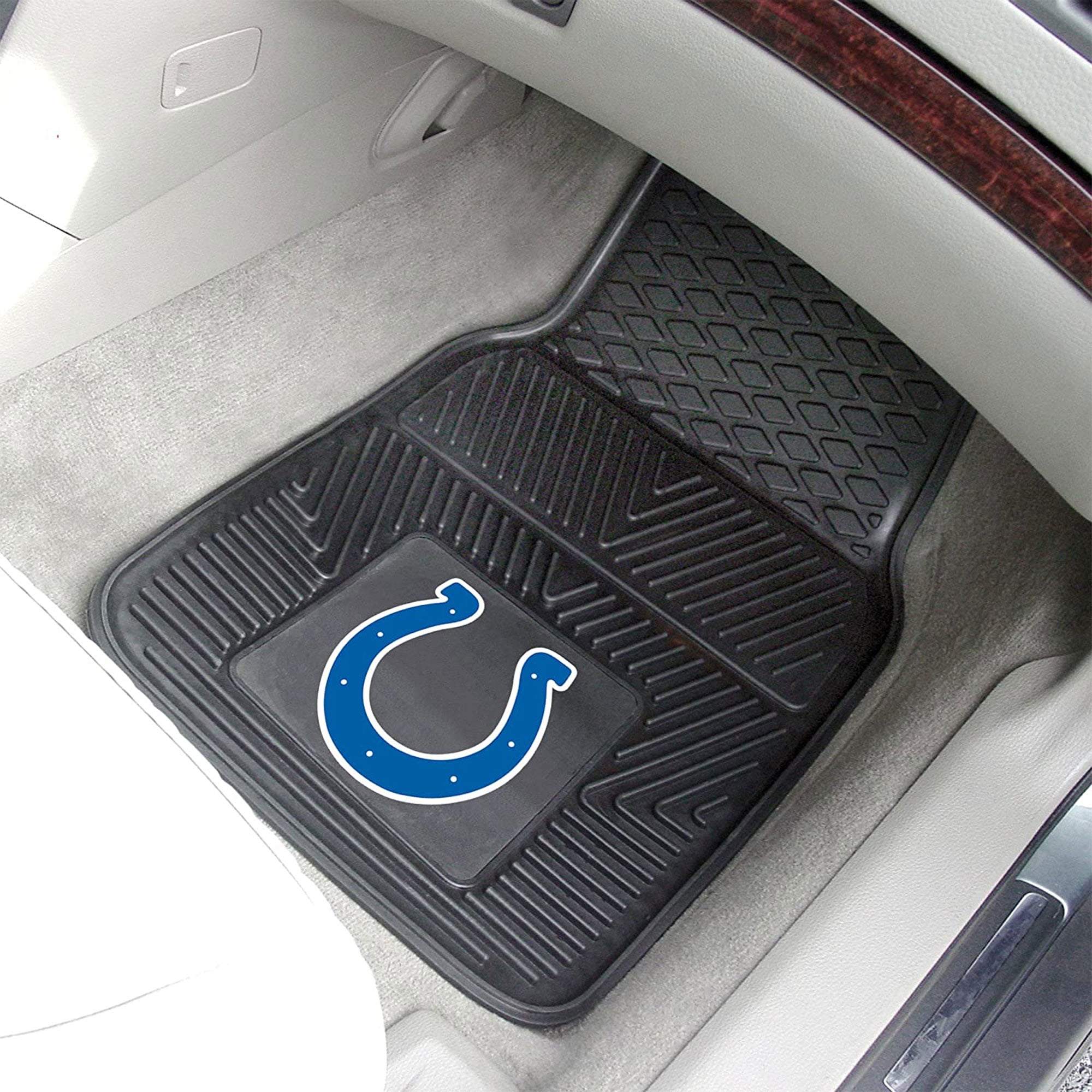 Fanmats 27 x 17" Vinyl Front Row Car Floor Mat 2 Piece Set, Indianapolis Colts - VMInnovations