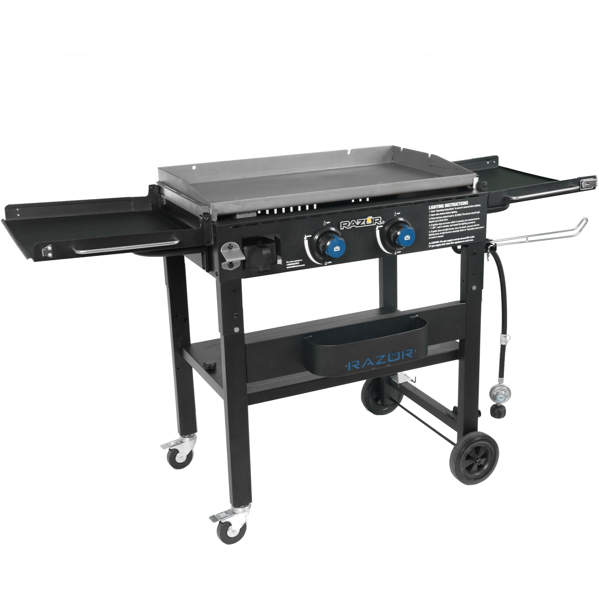Razor Griddle Portable 2 Burner 30,000 BTU Gas Grill w/Shelves (Open Box)