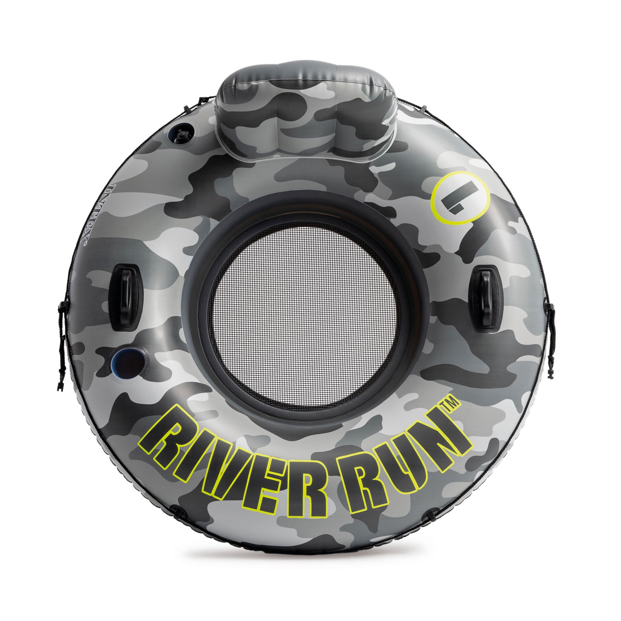 Intex River Run I Camo Inflatable Floating Tube Raft with Cup Holders (2 Pack) - VMInnovations