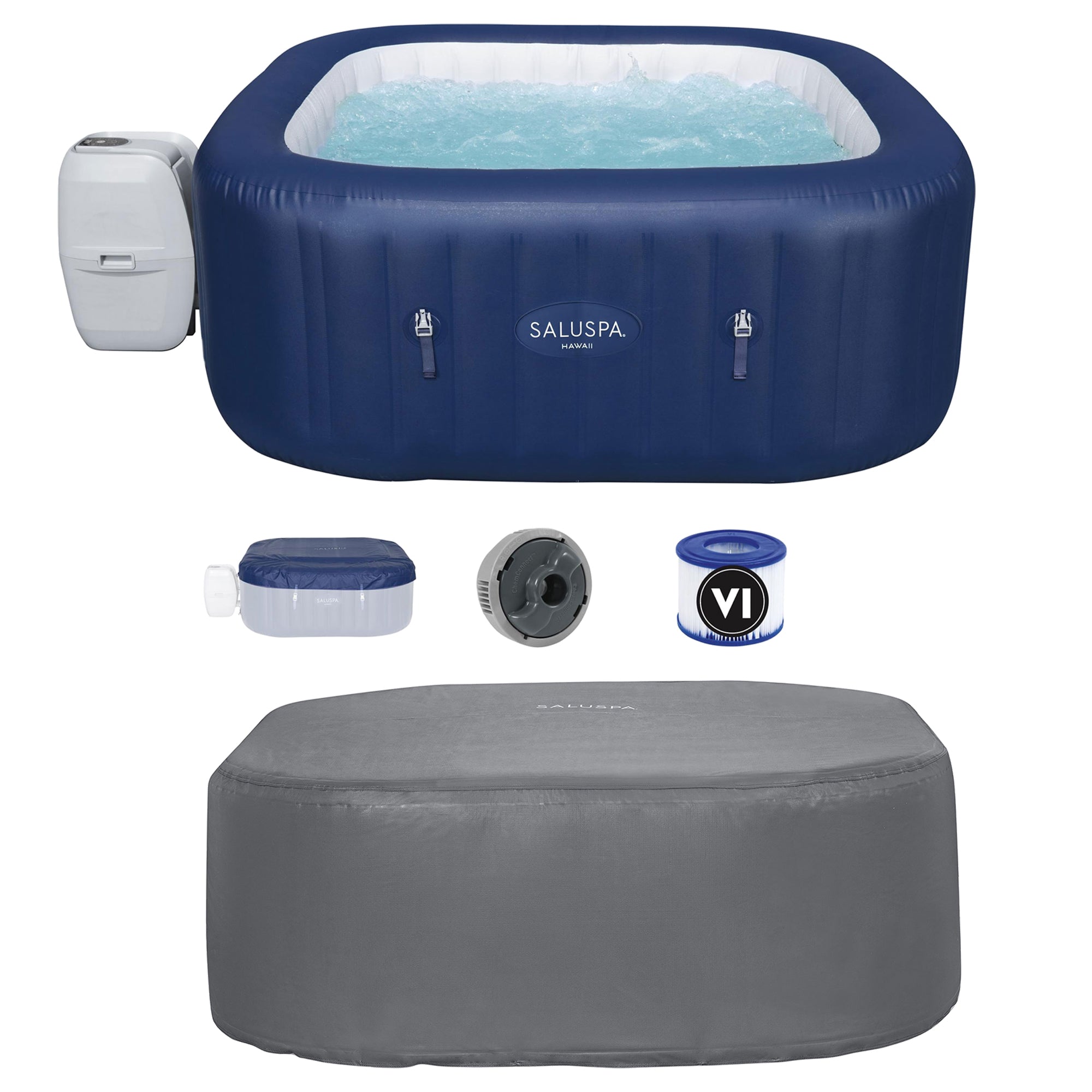 Bestway Hawaii SaluSpa 6 Person Inflatable Hot Tub w/EnergySense DuraPlus Cover