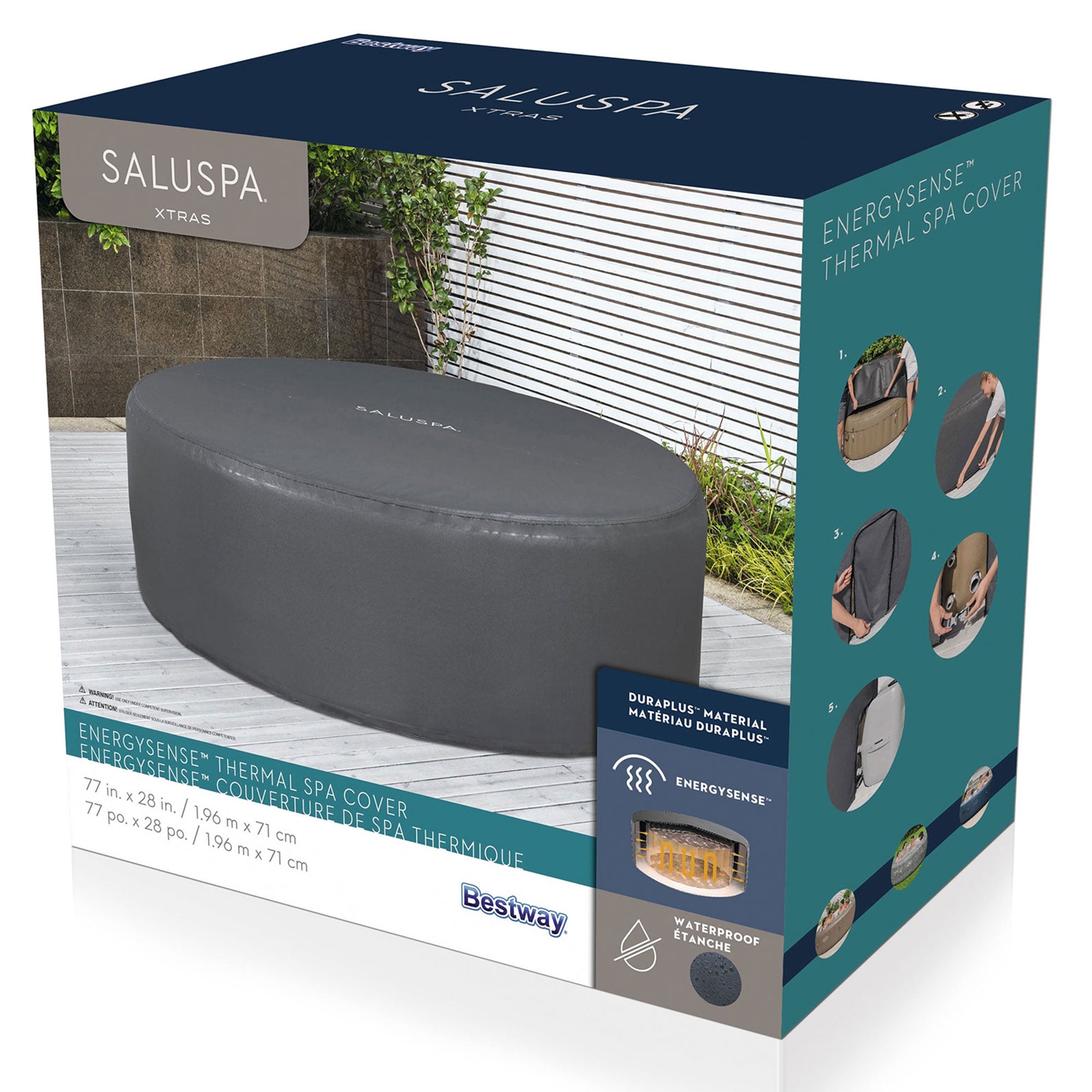 Bestway Milan SaluSpa 6 Person Inflatable Hot Tub w/EnergySense DuraPlus Cover