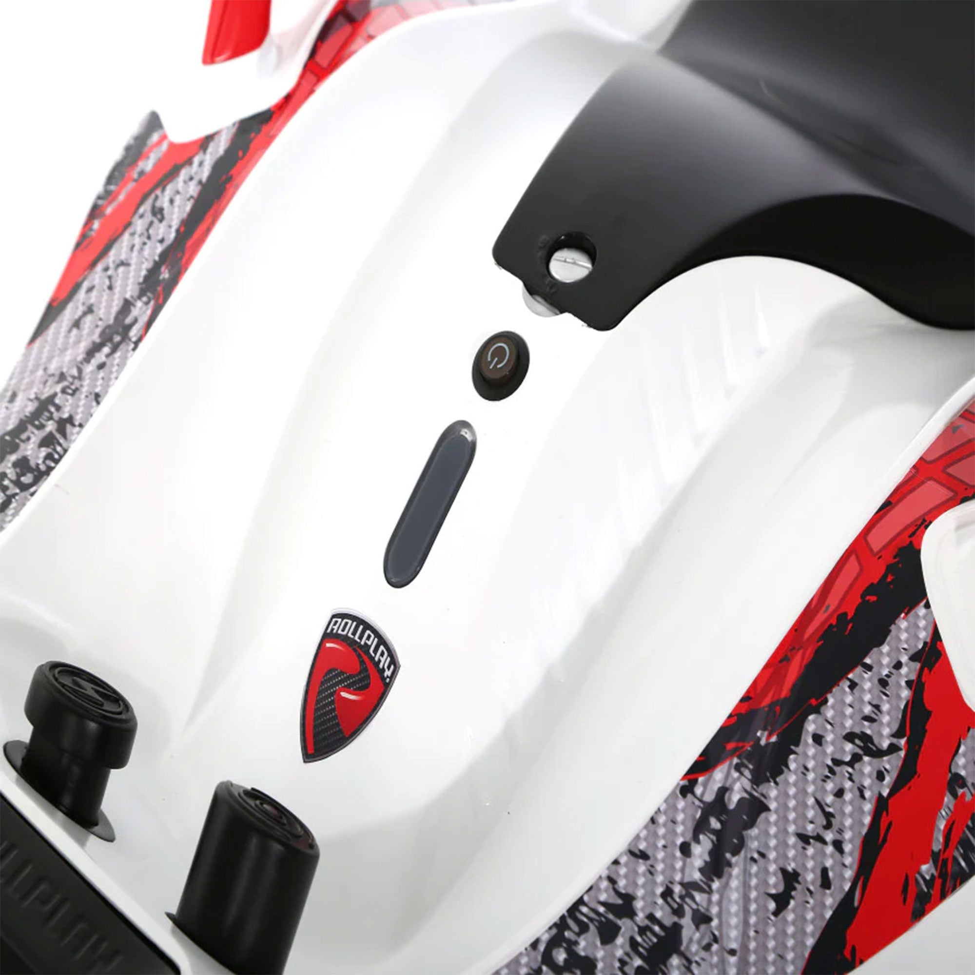 Rollplay Nighthawk 12 Volt Electric Rechargeable Ride On Toy Vehicle, White - VMInnovations