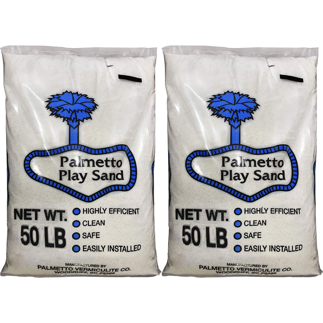 Palmetto Natural Play Sand for Sand Box & Play Areas, 50 Pounds, Creme (2 Pack) - VMInnovations